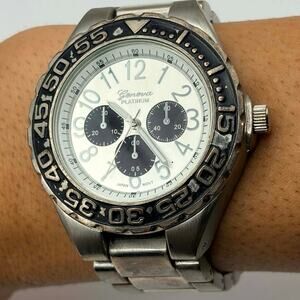 Silver & Black Geneva Men’s Watch